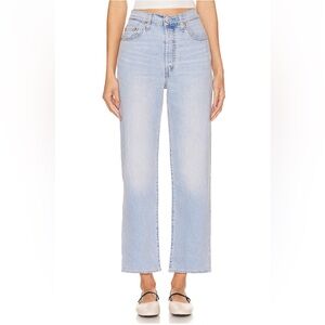 Levi's Premium Ribcage Straight Ankle Size 30 Button Fly Light Wash High Rise